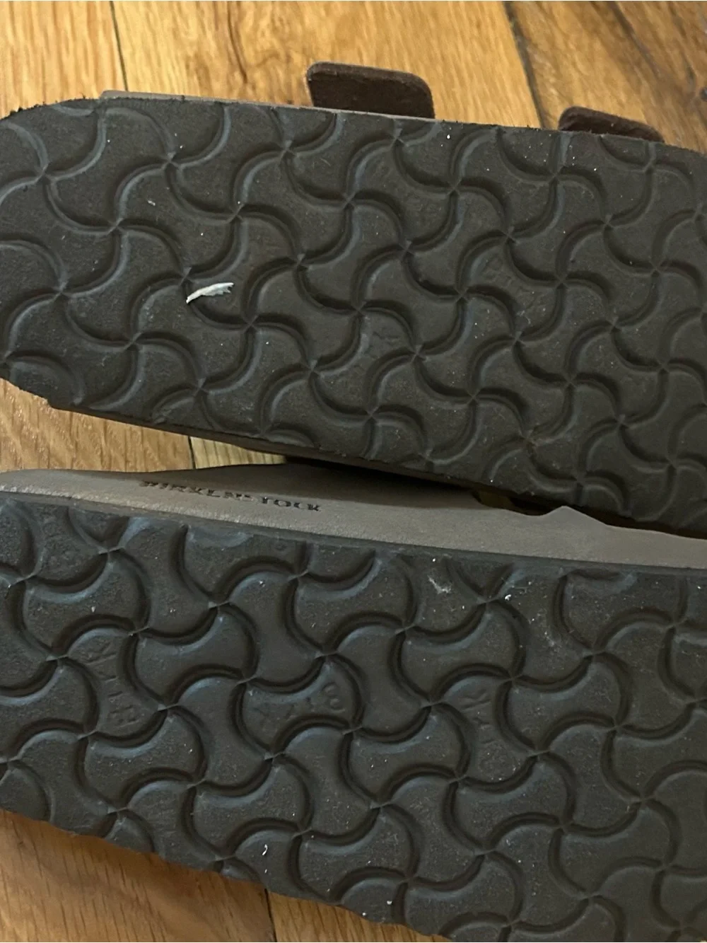Birkenstock sandals.                           Mocha